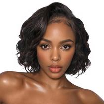 Perucas curtas de cabelo humano encaracolado HANNE 13x4 HD Lace 20cm Bob