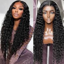 Perucas FIRIEYA Deep Wave Lace Front, cabelo humano, 24", mulheres negras