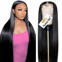 Perucas frontais de renda ALI PANDA 30 polegadas 200% densidade 100% cabelo humano