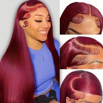 Perucas frontais de renda BungioL 13x6 99m Burgundy Human Hair 22" Perucas frontais de renda BungioL 13x6 99m Burgundy Human Hair 22"