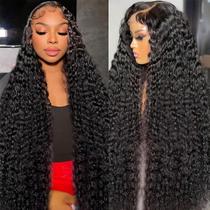 Perucas frontais de renda BVLBVL Deep Wave 28" 180% Densidade 12A Hair