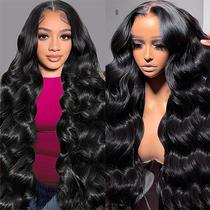 Perucas frontais de renda, cabelo quebradiço, onda corporal, 100% cabelo humano, 60 cm