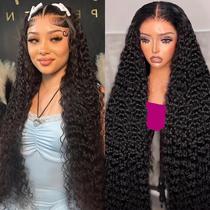 Perucas frontais de renda Cupden 13x6 HD Deep Wave 200% de densidade 22 polegadas