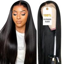 Perucas frontais de renda CUTE BEIN 13x6 HD Straight 28" Cabelo humano