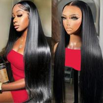 Perucas frontais de renda daparo retas 60 cm, cabelo humano de 180% de densidade