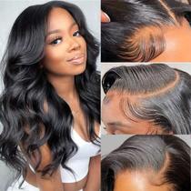 Perucas frontais de renda Draworld Body Wave 51 cm, cabelo humano, densidade 200
