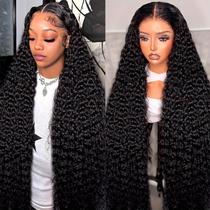 Perucas frontais de renda FYKD Deep Wave 200% de densidade de cabelo humano Perucas frontais de renda FYKD Deep Wave 200% de densidade de cabelo humano
