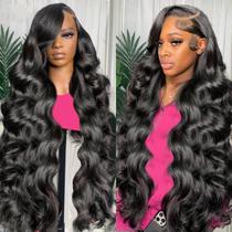 Perucas frontais de renda Ghios Body Wave 100% cabelo humano 34 180% densidade Perucas frontais de renda Ghios Body Wave 100% cabelo humano 34 180% densidade