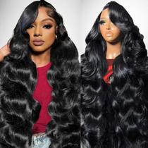 Perucas frontais de renda Ghios Body Wave, cabelo humano de 30 polegadas, 210% de densidade