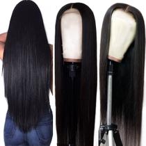 Perucas frontais de renda Hermosa 9A 180 Density, cabelo humano liso Perucas frontais de renda Hermosa 9A 180 Density, cabelo humano liso