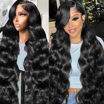 Perucas frontais de renda iesste Body Wave 81 cm Cabelo humano 220% de densidade