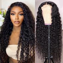 Perucas frontais de renda Jasperel Deep Wave Human Hair 60 cm para mulheres