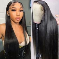 Perucas frontais de renda JUBOTIN Straight 30", cabelo humano de 180% de densidade Perucas frontais de renda JUBOTIN Straight 30", cabelo humano de 180% de densidade