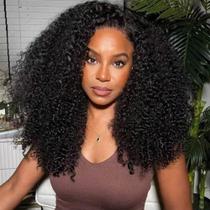 Perucas frontais de renda Ladoux HD 13x6 Kinky Curly 22 polegadas 180% de densidade