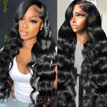 Perucas frontais de renda Neailrtise Body Wave 24" 200% de densidade