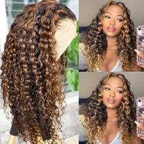 Perucas frontais de renda Pizazz Honey Blonde Human Hair 16" 4/27