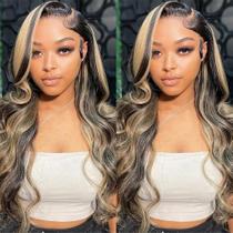 Perucas frontais de renda QUANDIAN Body Wave Human Hair 180% de densidade