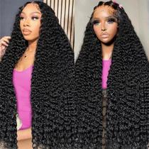 Perucas frontais de renda RAYFOG Deep Wave 71 cm 180% de densidade HD Lace Perucas frontais de renda RAYFOG Deep Wave 71 cm 180% de densidade HD Lace
