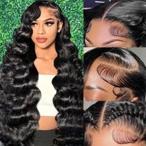 Perucas frontais de renda Sambuity Body Wave 100% cabelo humano 66cm