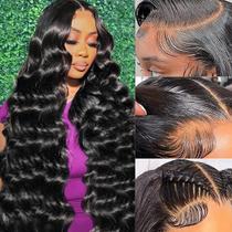 Perucas frontais de renda Sambuity Body Wave 22" Cabelo humano 180% de densidade