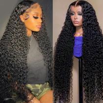 Perucas frontais de renda Segsavor Deep Wave 26 polegadas com 200% de densidade