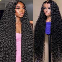 Perucas frontais de renda Segsavor Deep Wave, cabelo humano de 30 polegadas Perucas frontais de renda Segsavor Deep Wave, cabelo humano de 30 polegadas