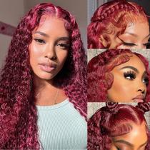 Perucas frontais de renda Simeider 99J Burgundy Human Hair 50cm Perucas frontais de renda Simeider 99J Burgundy Human Hair 50cm