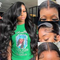 Perucas frontais de renda soeyrkke HD Body Wave 100% cabelo humano 28 polegadas