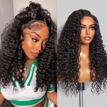 Perucas frontais de renda Thirak Deep Wave 13x6 100% cabelo humano 22 polegadas