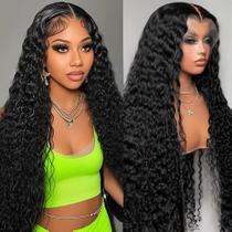 Perucas frontais de renda Tosiboy Deep Wave Human Hair 180% de densidade