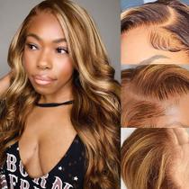 Perucas frontais de renda vivehebe Body Wave, cabelo humano de 18 polegadas