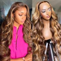 Perucas frontais de renda Yamikk Honey Blonde Ombre Human Hair 28" Perucas frontais de renda Yamikk Honey Blonde Ombre Human Hair 28"