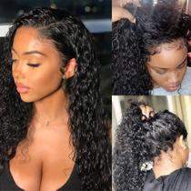 Perucas Pizazz Deep Wave Lace Front 100% cabelo humano, 180 densidades Perucas Pizazz Deep Wave Lace Front 100% cabelo humano, 180 densidades