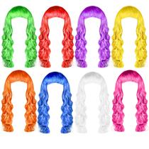 Perucas PLULON coloridas longas encaracoladas para mulheres Neon Party x8