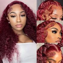 Perucas Simeider Burgundy Deep Wave 18" Human Hair 200 Density