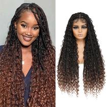 Perucas trançadas Humistabiu Boho Box Braid Knotless 36 polegadas marrons