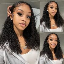 Perucas UCUVIC 13x4 Jerry Curl Hd Lace Front Bob Wigs Cabelo humano pré-arrancado Cabelo humano de 180% de densidade pré-arrancado para mulheres negras Peruca frontal de renda transparente para mulheres Linha de cabelo natural de 16 polegadas Perucas UCUVIC 13x4 Jerry Curl Hd Lace Front Bob Wigs Cabelo humano pré-arrancado Cabelo humano de 180% de densidade pré-arrancado para mulheres negras Peruca frontal de renda transparente para mulheres Linha de cabelo natural de 16 polegadas