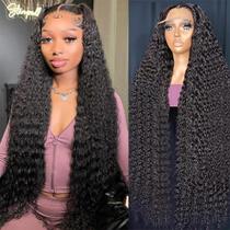 Perucas ZWJSH Deep Wave 13x6 Lace Front Human Hair 200 Density