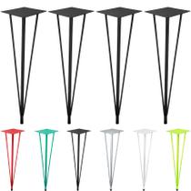 Pés Base de Mesa de Jantar Hairpin Legs 75cm 04 Unidades - Preta