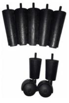 Pés Cama Box 12cm Casal Queen Com Rodizio 7 unid 5x2 Preto Pés Cama Box 12cm Casal Queen Com Rodizio 7 unid 5x2 Preto