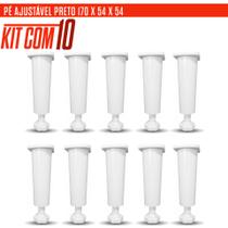 Pés de Armário Ajustáveis Brancos 14 a 17cm Kit com 10 Pés Redondos para Móveis Pés de Armário Ajustáveis Brancos 14 a 17cm Kit com 10 Pés Redondos para Móveis