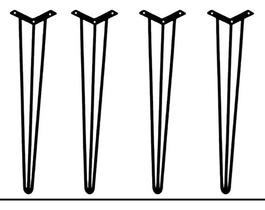 Pés De Ferro Hairpin Legs Kit 2 Unidades 100cm Cobre