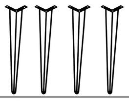 Pés De Ferro Mesa Banco Kit 4 Hairpin Legs 25cm Brinde