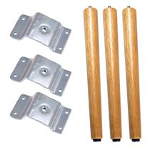 Pés Palito 30cm Mel Para Sofá, Puff, Poltronas, Mesa ou Móvel Mais Chapa de Fixação