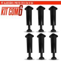 Pés para Armários Redondos Pretos Ajustáveis 14 a17cm kit com 6