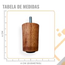 Pés para Cama Box Conjunto com 7 Unidades de 6 cm na Cor Mel