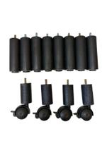 Pés Para Cama Box Ou Baú-casal 12cm Preto 8 Fixo E 4 rodízios 12 cm queen