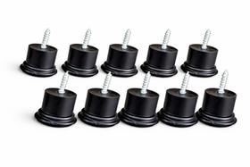 Pes Para Moveis em Geral e Sofá Com Altura de 3,5 na Cor Preto Redondo Kit com 6 unidades Pes Para Moveis em Geral e Sofá Com Altura de 3,5 na Cor Preto Redondo Kit com 6 unidades