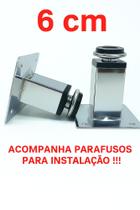 Pés Para Móveis Quadrados 6 cm Metal Kit 2 ,3 ,4 , 5 , 6 , 7 , 8 , 9 ou 10 Peças.