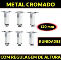 Pés para Móveis Quadrados, De Metal cromado , kit com 6 Peças (Você Escolhe a Altura ) Pés para Móveis Quadrados, De Metal cromado , kit com 6 Peças (Você Escolhe a Altura )